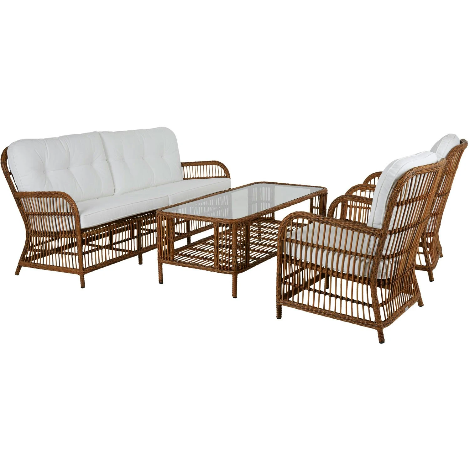 Brafab Anemon Lounge-Set 5 Sitzplätze, Natur/Weiß 1 Brafab Anemon Lounge-Set 5 Sitzplätze, Natur/Weiß