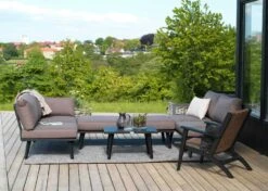 Brafab Kira Loungesessel, Schwarz / Rustikal Künstliches Rattan -Gartenmöbel Geschäft brafab kira armchair black rustic 4