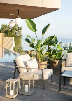 Brafab Lyra Sessel, Schwarz/Sand -Gartenmöbel Geschäft brafab lyra armchair black with cushion 10