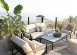 Brafab Lyra Sessel, Schwarz/Sand -Gartenmöbel Geschäft brafab lyra armchair black with cushion 9