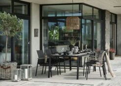 Brafab Lyra Tischgarnitur 6 Sitzplätze, Schwarz/Grau 9 Brafab Lyra Tischgarnitur 6 Sitzplätze, Schwarz/Grau -Gartenmöbel Geschäft brafab lyra dining group black black 3