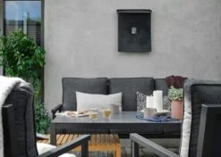 Brafab Rana Lounge-Set Niedrig 5 Sitzplätze, Schwarz/Anthrazit -Gartenmöbel Geschäft brafab rana corner group low black 3