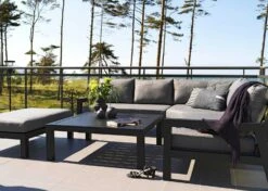 Brafab Stettler Modulsofa Endstück Links, Schwarz/Grau -Gartenmöbel Geschäft brafab stettler 2 s h matt black m d 3