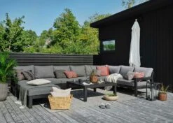 Brafab Stettler Modulsofa Endstück Links, Schwarz/Grau -Gartenmöbel Geschäft brafab stettler 2 s h matt black m d 4