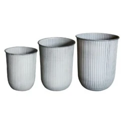 DBKD Out Stripe Topf 3-er Set, Hellgrau