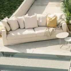 Le Grand Air 3-Sitzer-Sofa Im Freien Nutzbar Sunbrella, Canvas Beige 9 Le Grand Air 3-Sitzer-Sofa Im Freien Nutzbar Sunbrella, Canvas Beige -Gartenmöbel Geschäft decotique le grand air outdoor 3 seater sunbrella 52