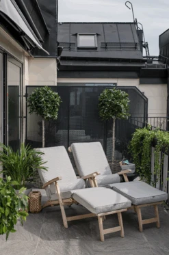 Narrow Stripe Sonnenbankkissen 50x186 Cm, Grau -Gartenmöbel Geschäft diyti narrow stripe deck chair cushion 50x186 cm 0