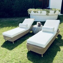 Plain Sonnenbankkissen 60x186 Cm, Weiß -Gartenmöbel Geschäft diyti plain sunbed cushion 60x186 cm 7