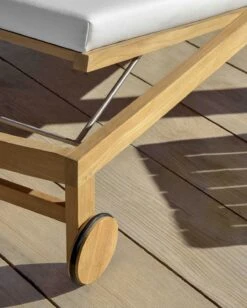 Sand Sonnenliege Mit Kissen, Teakholz / Weiß -Gartenmöbel Geschäft ethimo sand sonnenliege mit kissen teakholz wei 3