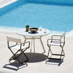 Studio Director's Chair Klappsitz, Warm Grey / Nature White 6 Studio Director's Chair Klappsitz, Warm Grey / Nature White -Gartenmöbel Geschäft ethimo studio directors chair klappsitz 2