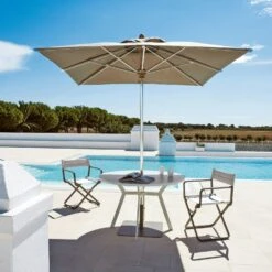 Studio Director's Chair Klappsitz, Warm White / Nature Grey -Gartenmöbel Geschäft ethimo studio directors chair klappsitz 3 1