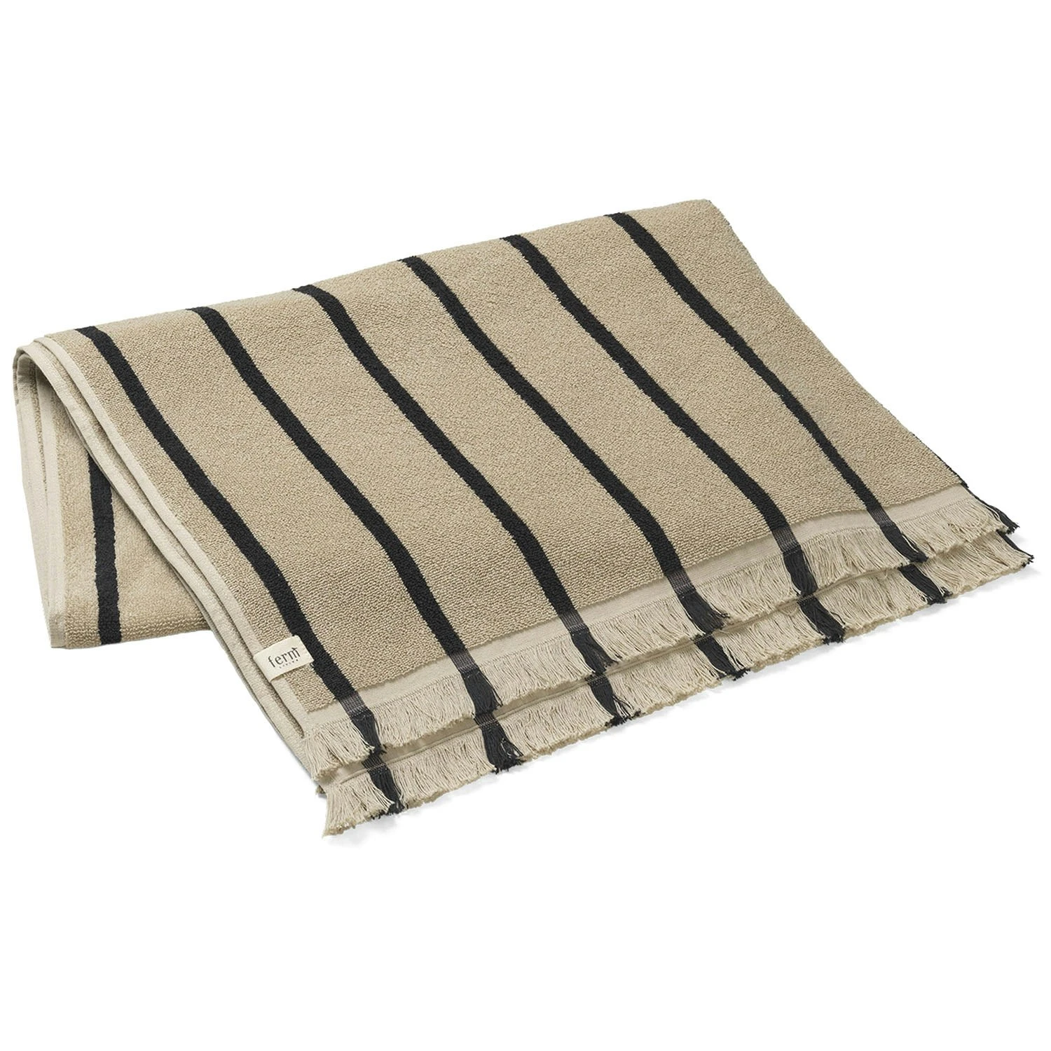 Ferm LIVING Alee Strandtuch, Schwarz / Sand 2 Ferm LIVING Alee Strandtuch, Schwarz / Sand – Bild 2