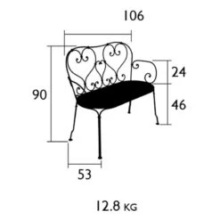 1900 Bank, Willow Green -Gartenmöbel Geschäft fermob 1900 bank 4