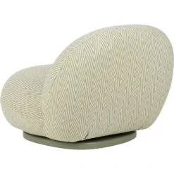 Gubi Pacha Outdoor Loungesessel, Dedar Chevron Outdoor Fr 008, Moosgrüner Fuß -Gartenmöbel Geschäft gubi pacha outdoor lounge chair swivel dedar chevron008 3