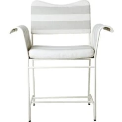 Gubi Tropique Esszimmerstuhl, Classic White Semi Matt / Leslie Stripe 20