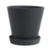 Hay Flowerpot Topf Mit Unterteller Schwarz, Ø17.5 Cm L