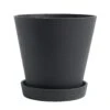 Hay Flowerpot Topf Mit Unterteller Schwarz, Ø21.5 Cm XL