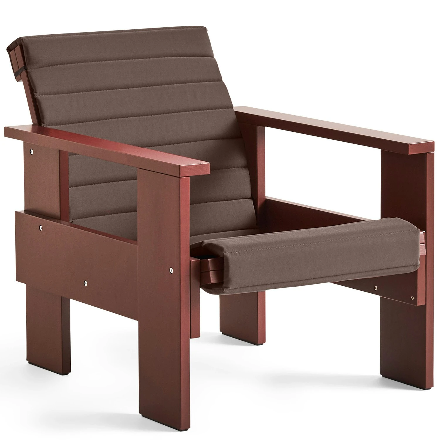 Hay Quilted Cushion Crate Lounge Chair- Sky Grey Loungesessel Iron Red 2 Hay Quilted Cushion Crate Lounge Chair- Sky Grey Loungesessel Iron Red – Bild 2