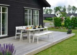 Stoltö Tischgarnitur 6 Sitzplätze, Weiß -Gartenmöbel Geschäft hillerstorp stolto matgrupp orkangra inkdynor 6