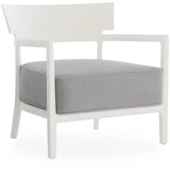 Kartell Cara Mat Sessel Im Freien Nutzbar, Grau / Weiß