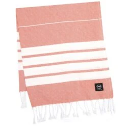 Badlakan Hamam Alma 80x180cm Orange/vit Badetuch 80x180 Cm Orange