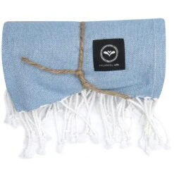 Kochi Hamam Badetuch 80x180 Cm, Blau/Orange -Gartenmöbel Geschäft recycled by wille badlakan hamam kochi 80x180 cm bla r bla 6