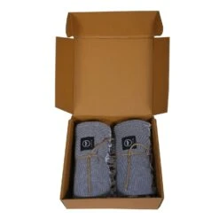 Kochi Geschenkset Bad 2 Teile Hamam Badetuch, Dunkelgrau / Weiß