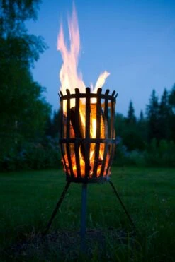 Feuerkorb Original, Ungebürstetes Stahl -Gartenmöbel Geschäft roshults feuerkorb original ungeburstetes stahl 3