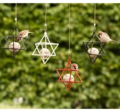 Suet Ball Feeder Star, White 5 Suet Ball Feeder Star, White -Gartenmöbel Geschäft wildlife garden suet ball feeder star 2 1